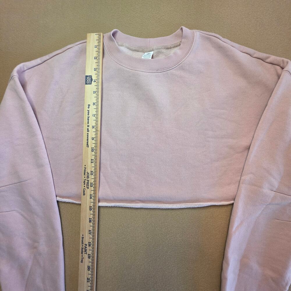 Alo Yoga Extreme Cropped Pullover Sweatshirt Top Pink Sz Medium - Picture 6 of 6